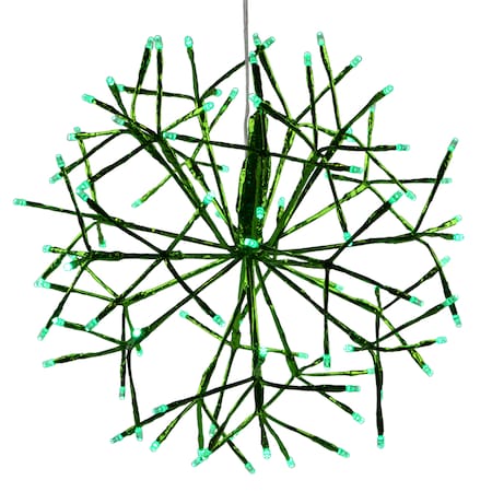 Celebrations Celebrations Platinum LED Green Shimmer Sphere 16 in. Hanging Decor LED16SHSGGRTWA